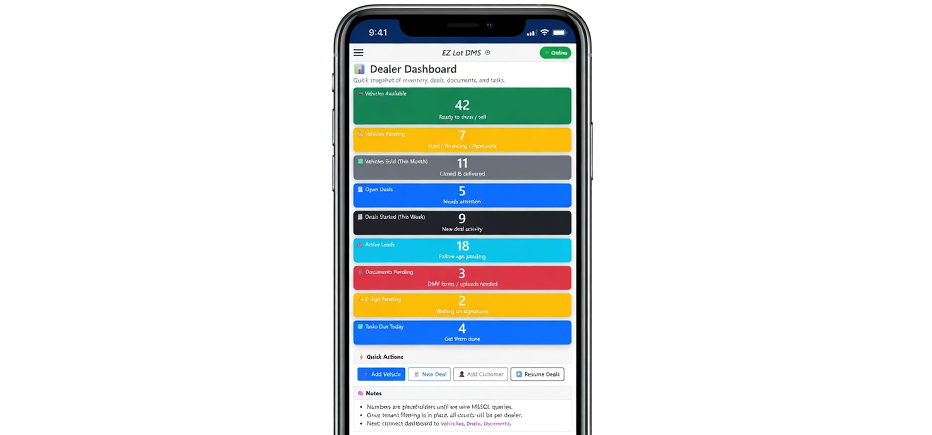 Mobile App on the Lot
